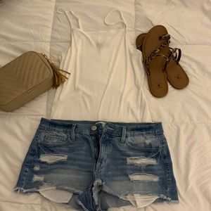 Distressed Denim Shorts